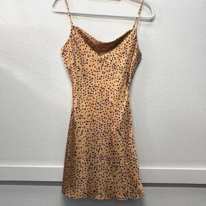 Cotton Candy LA Women's Cheetah Print Slip Dress Partial Open Back Sz S